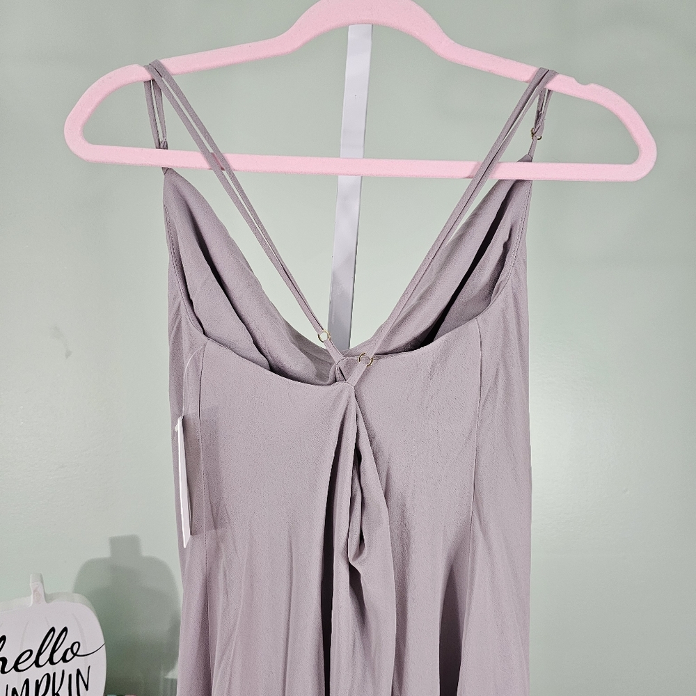 Show Me Your Mumu Wedding Bridesmaid Dress Verona Cowl Neck Large Dove Gray‎ - Picture 3 of 11